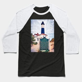 "Big Sable Point Lighthouse" Baseball T-Shirt